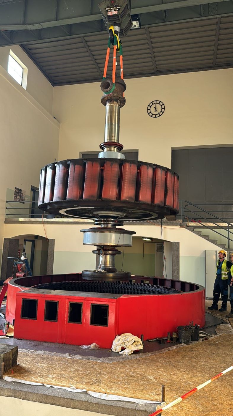 Hub des Generatorrotors im Murkraftwerk Laufnitzdorf